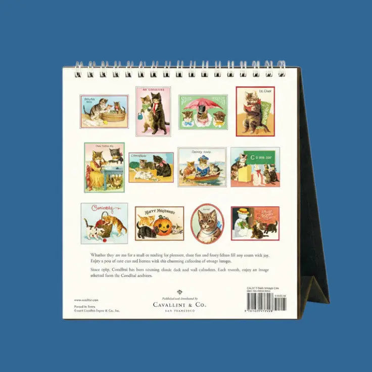 Vintage Cats Desk Calendar 2027 by Cavallini | Friends Nyc