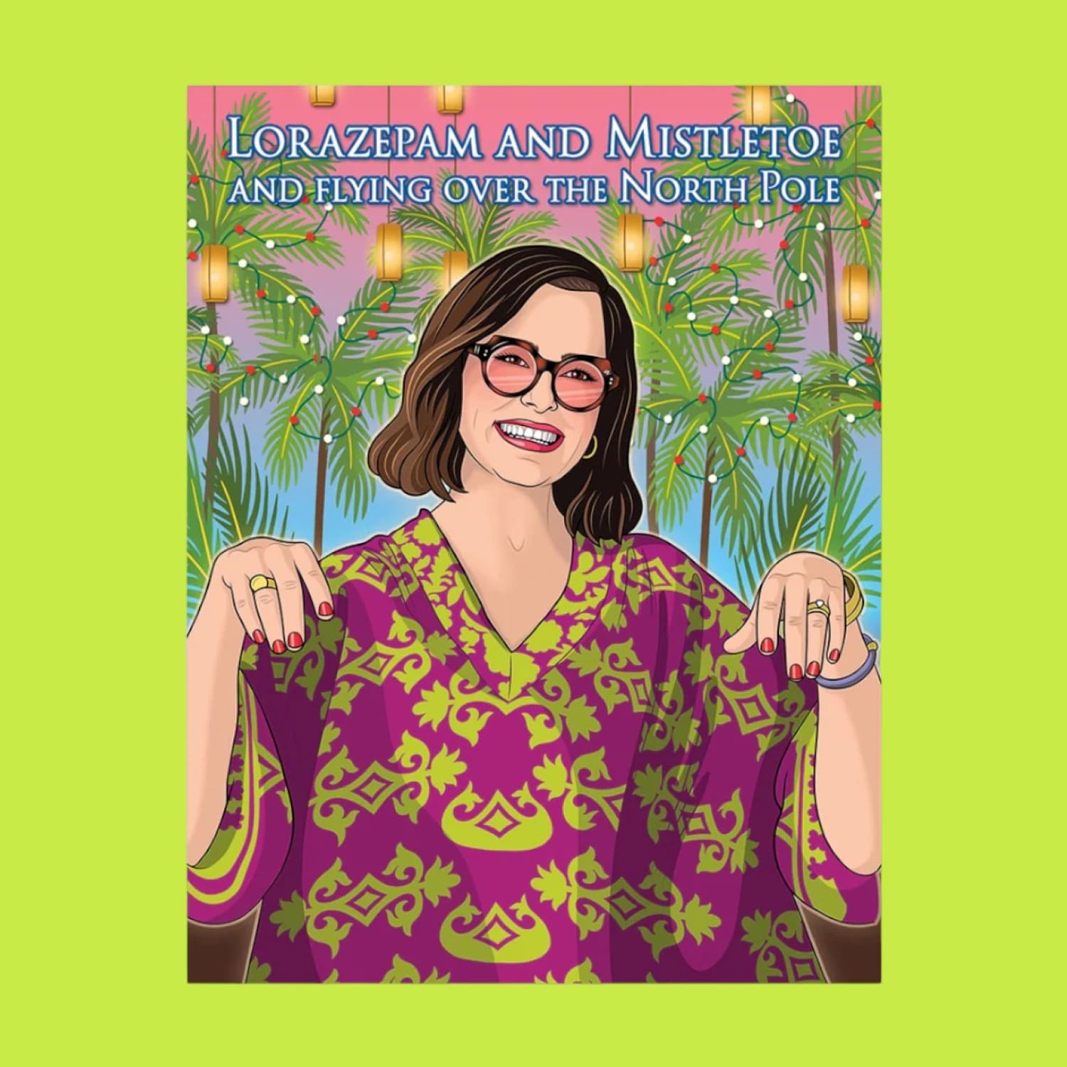 White Lotus Lorazepam and Mistletoe Holiday Card Christmas