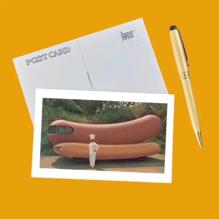 Wienermobile and Chef Postcard Fip | Friends Nyc Brooklyn Ny