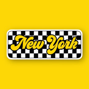 New York Checkered Sticker Decorative Sticker - Greeting