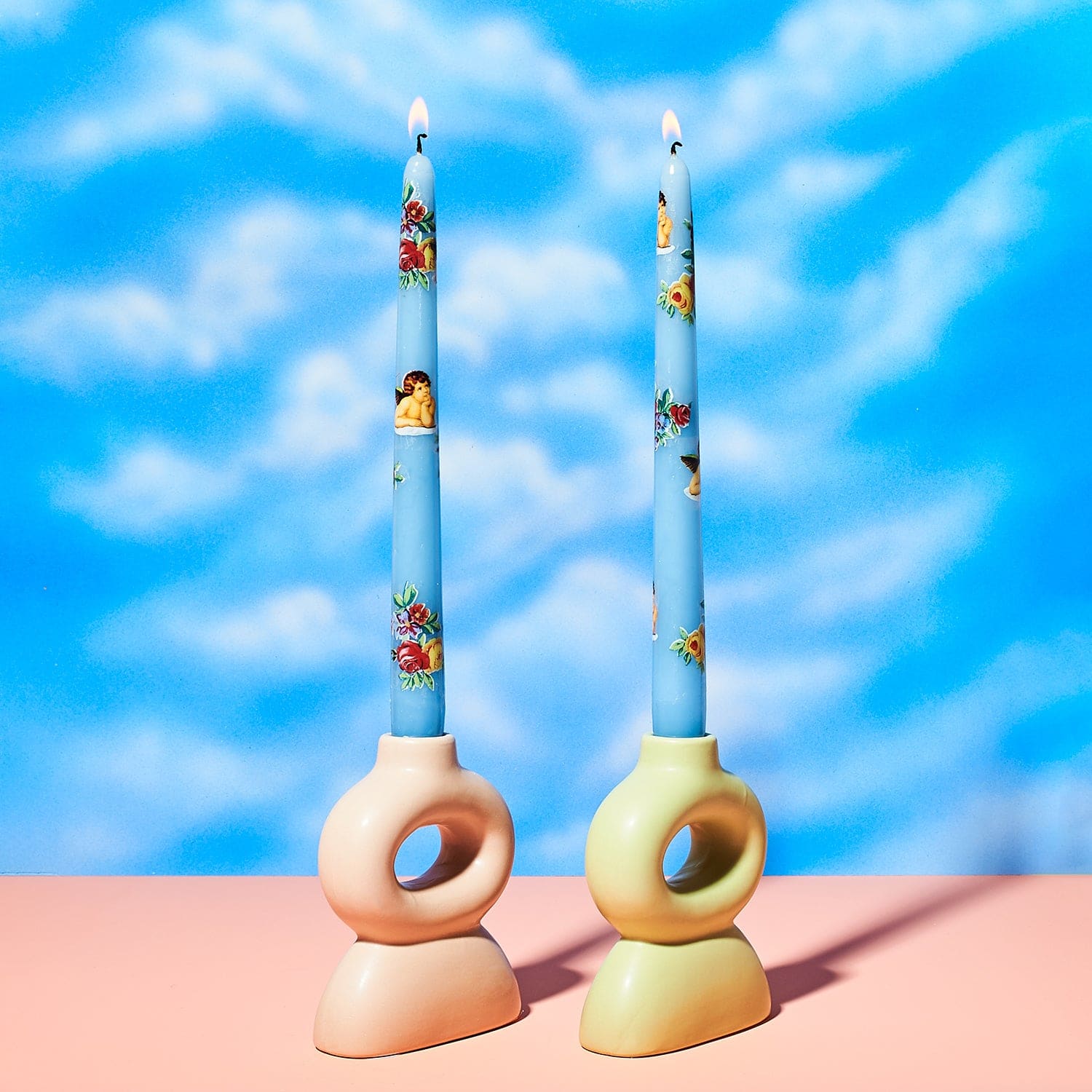 Angel and Flower Taper Candle 2284 822 - Candle - Q322 -