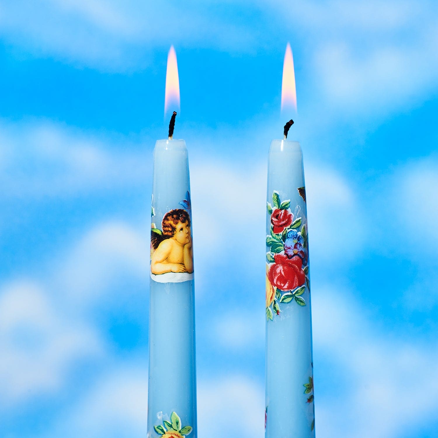 Angel and Flower Taper Candle 2284 822 - Candle - Q322 -