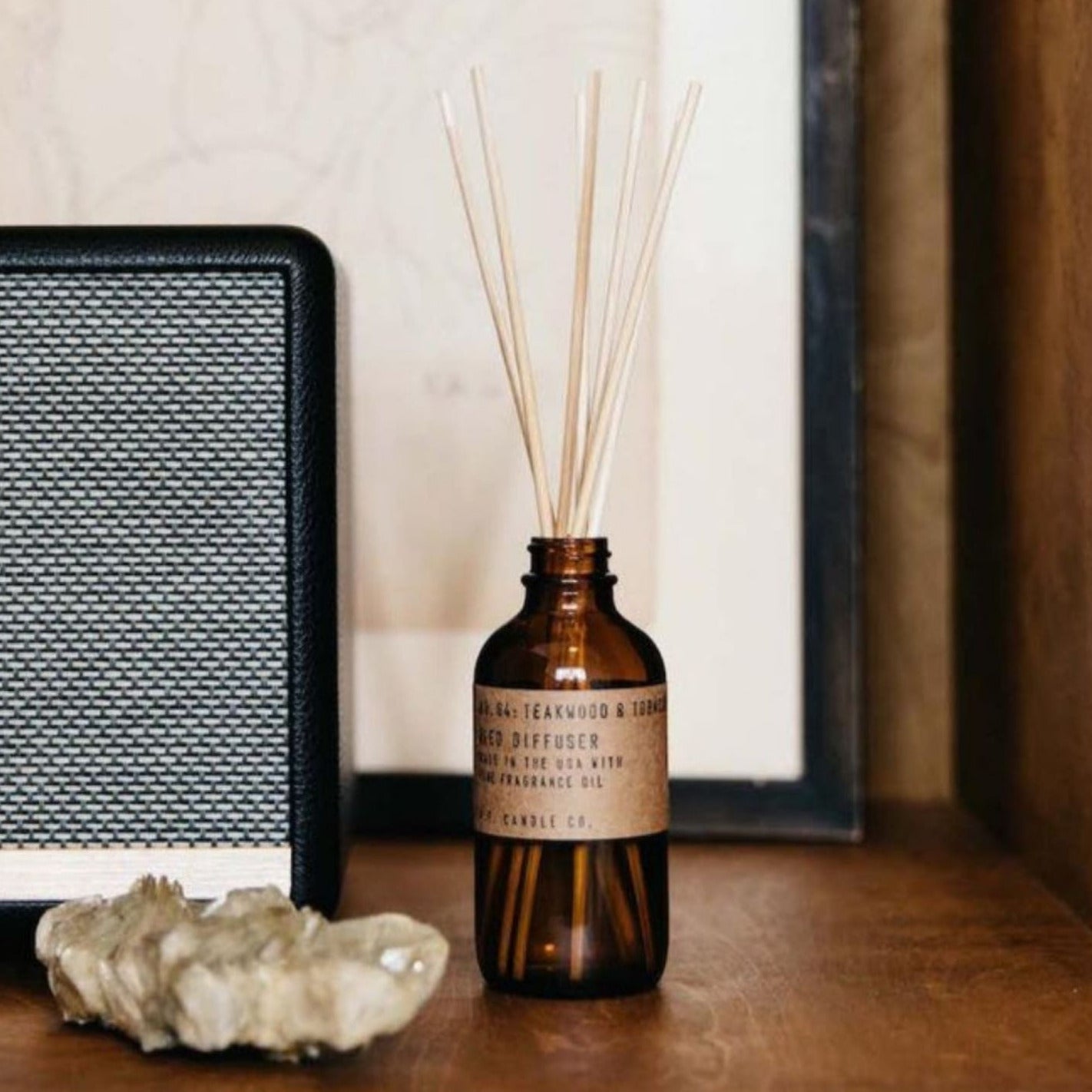 P.f. Candle Co. Reed Diffuser - Teakwood & Tobacco Candles,