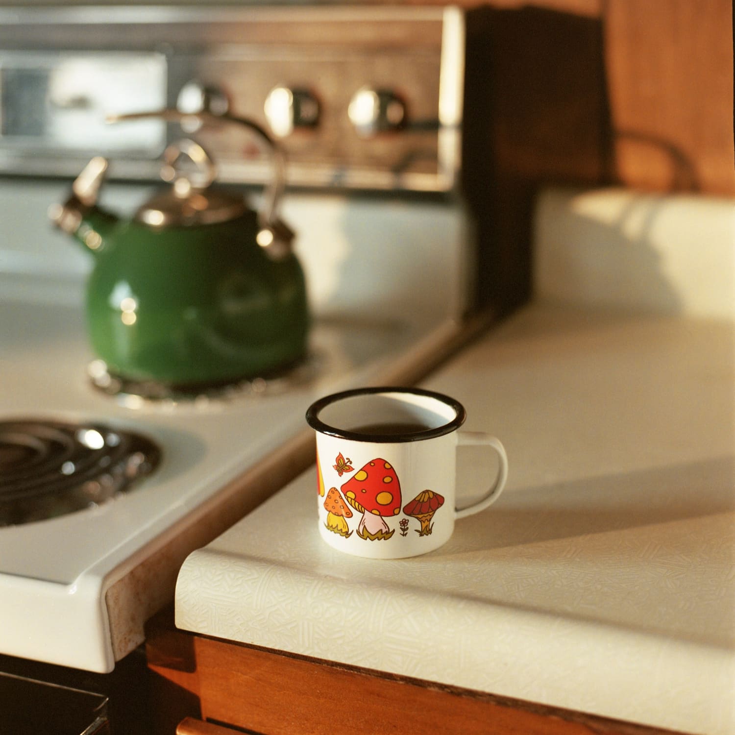 Camp Mug Enamel Orange Mushroom Groupbycolor -