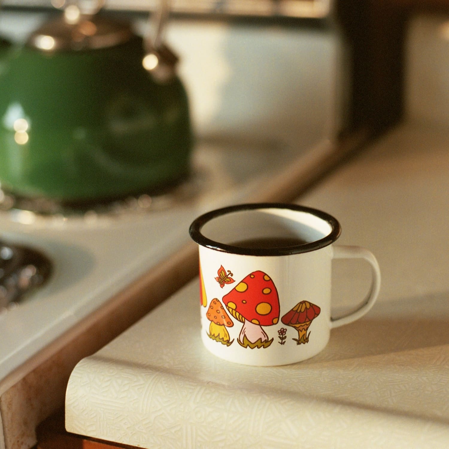 Camp Mug Enamel Orange Mushroom Groupbycolor -
