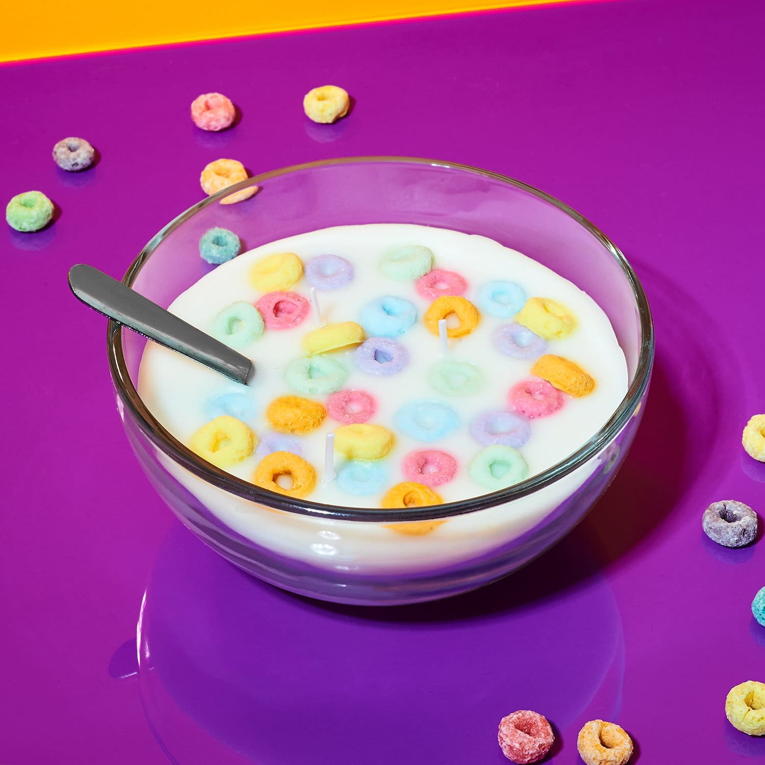 Fruit Loops Cereal Bowl Candle Breakfast - Breakfast of