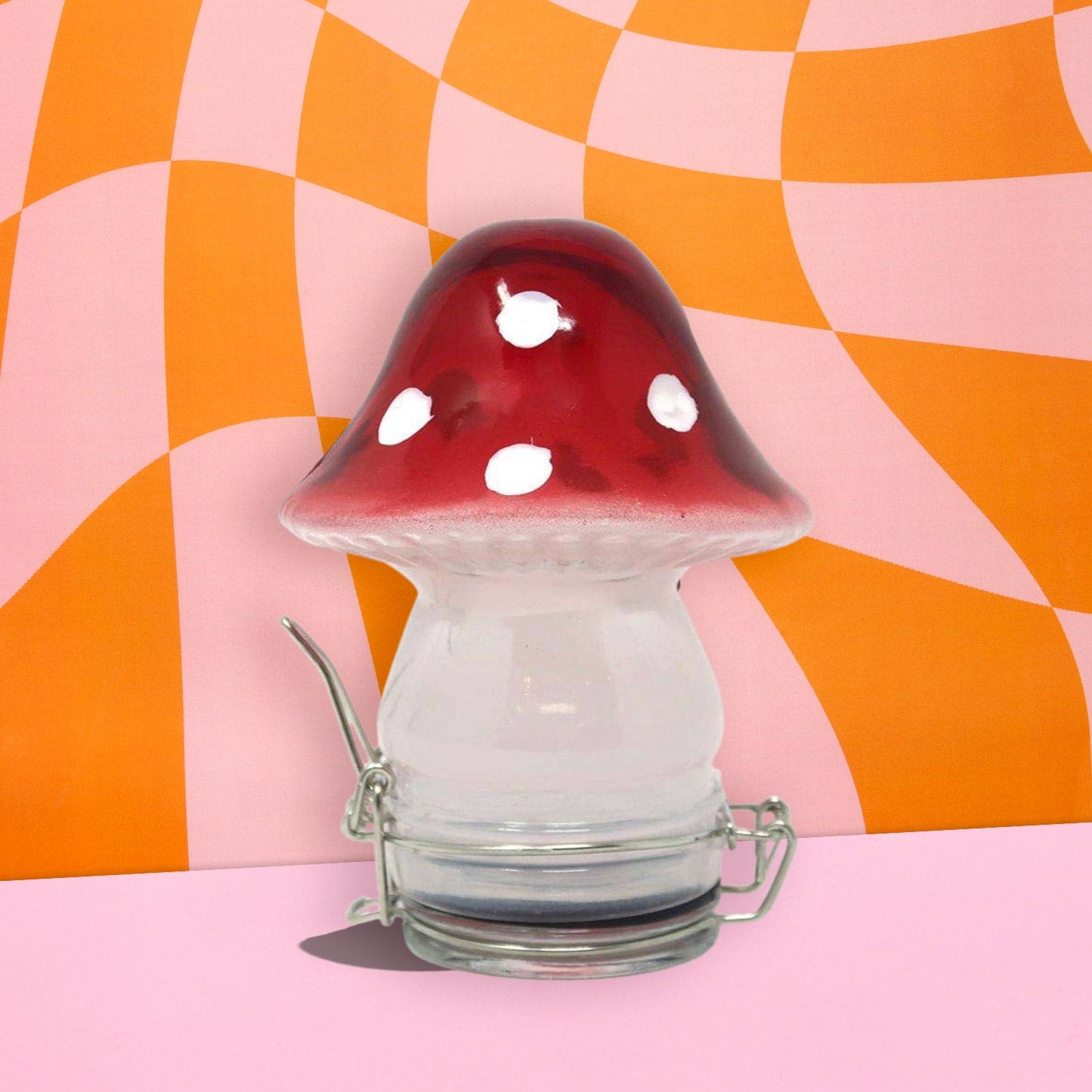 Mushroom Glass Jar Red Groupbycolor