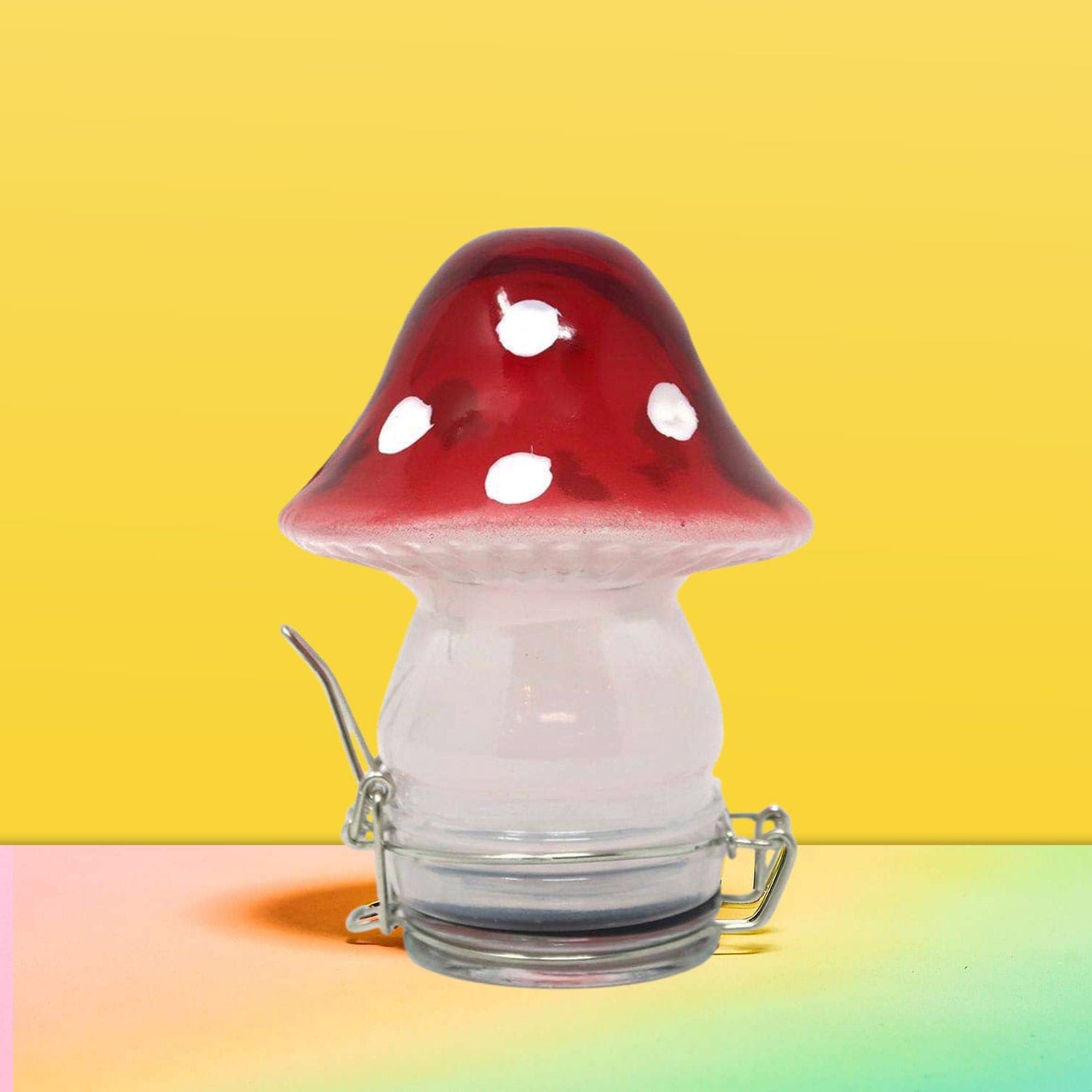 Mushroom Glass Jar Red Groupbycolor