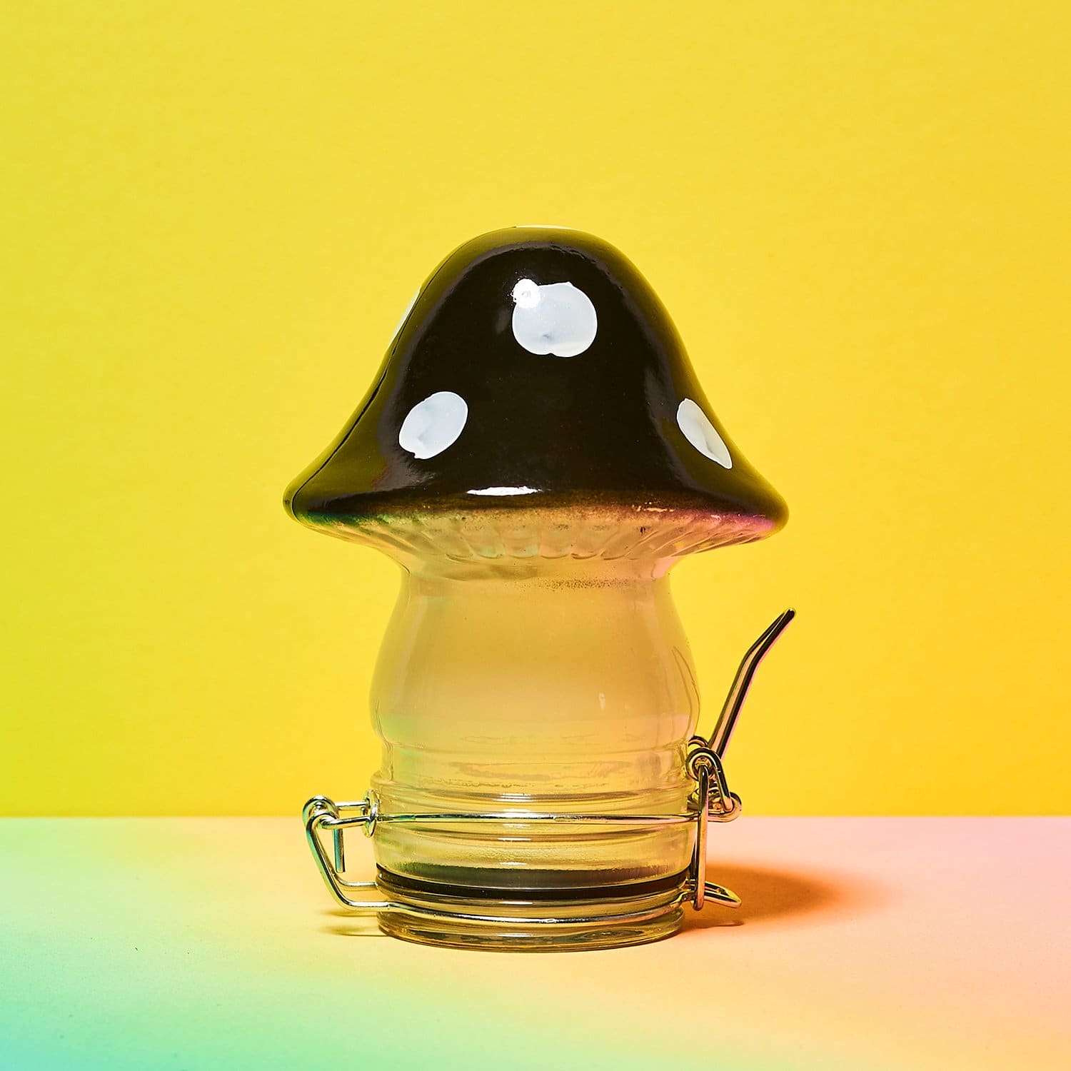Mushroom Glass Jar Inthegarden