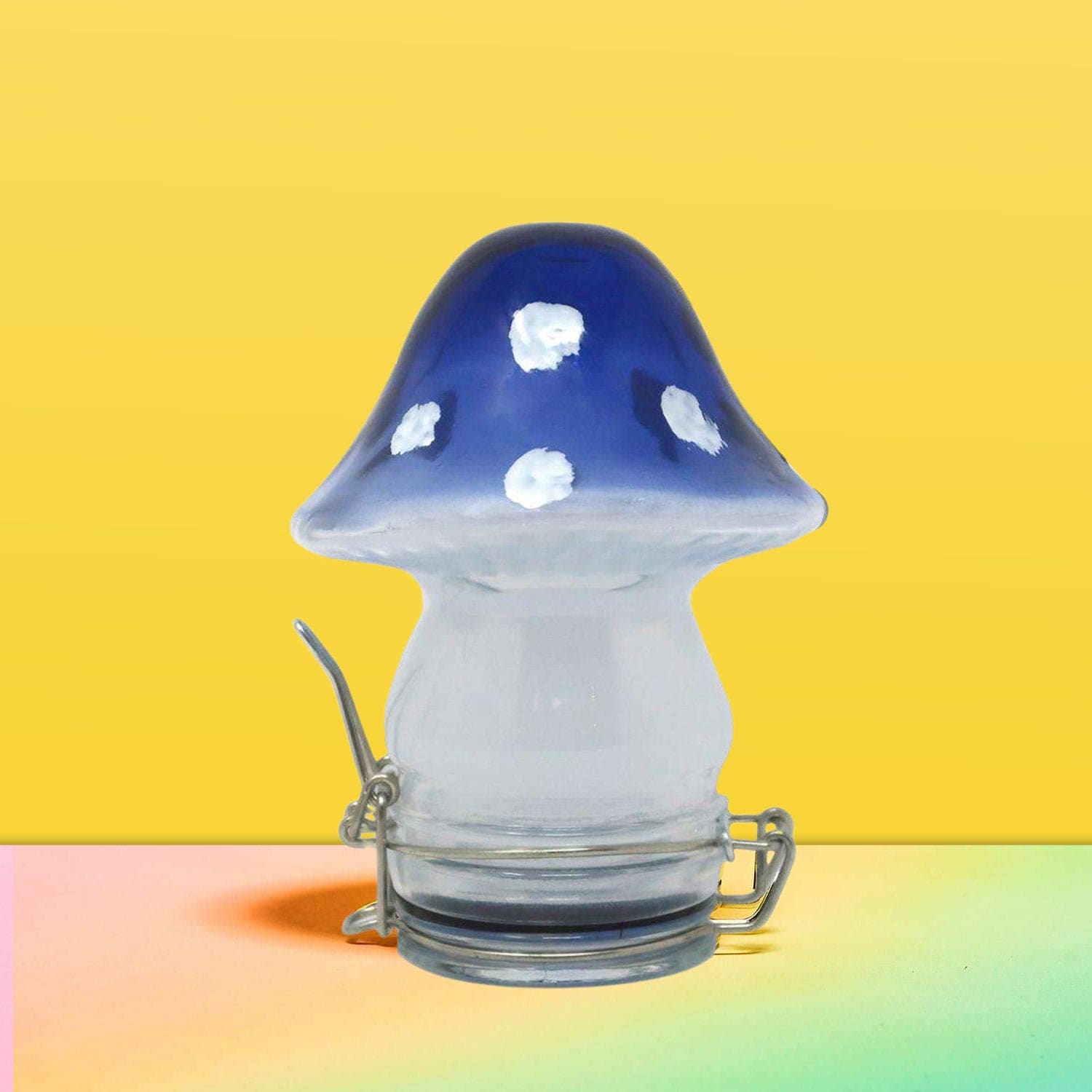 Mushroom Glass Jar - Blue Groupbycolor