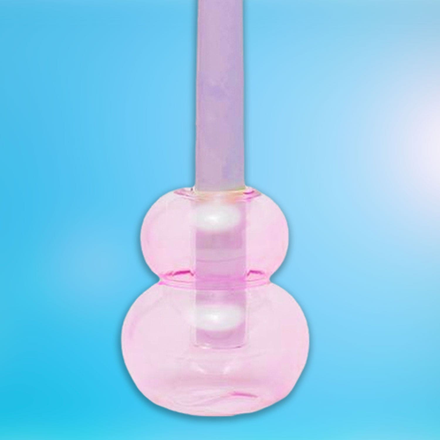 Realm Glass Bubble Candle Holder - Pink Barbiecore - Candle