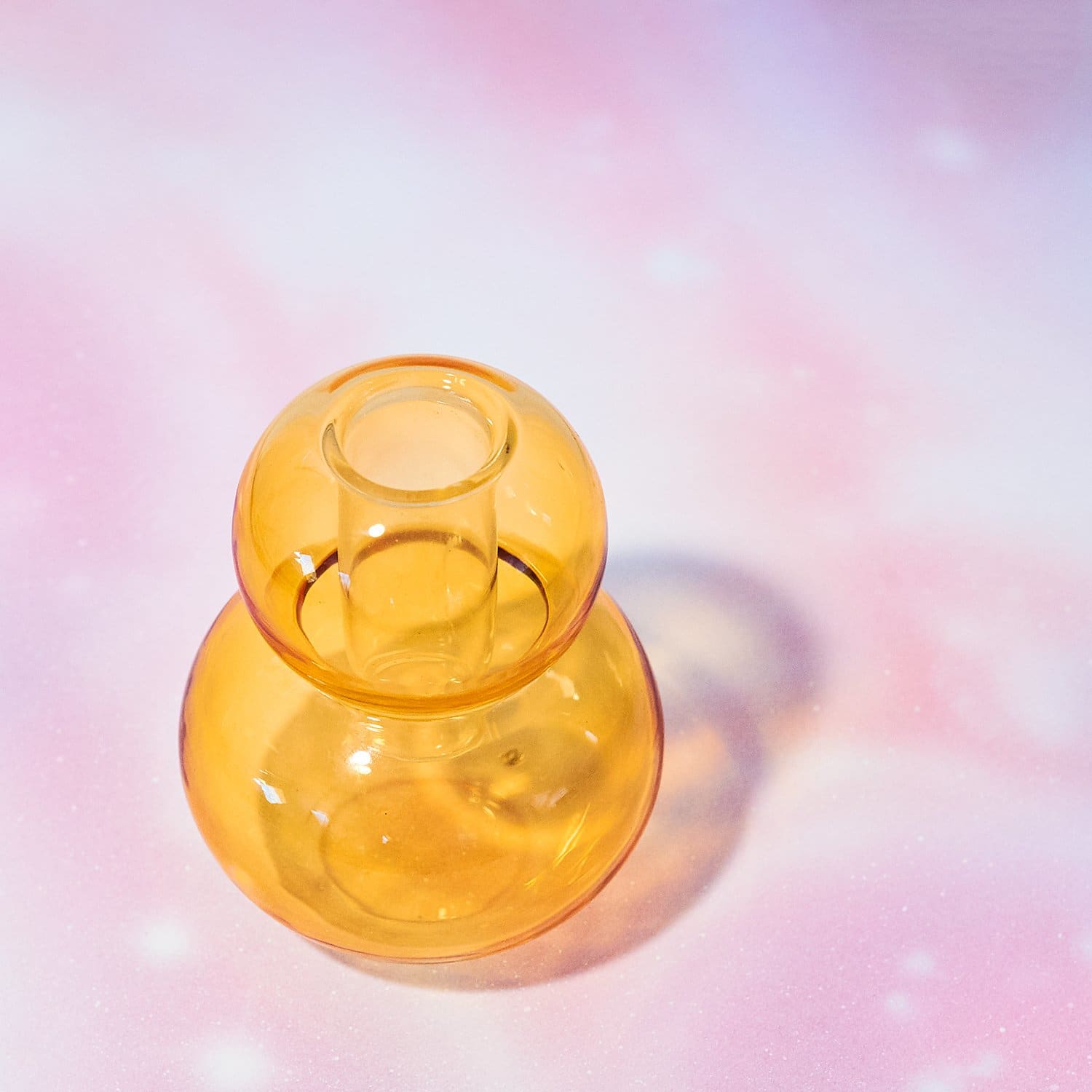 Realm Glass Bubble Candle Holder - Yellow Bubble - Candle -