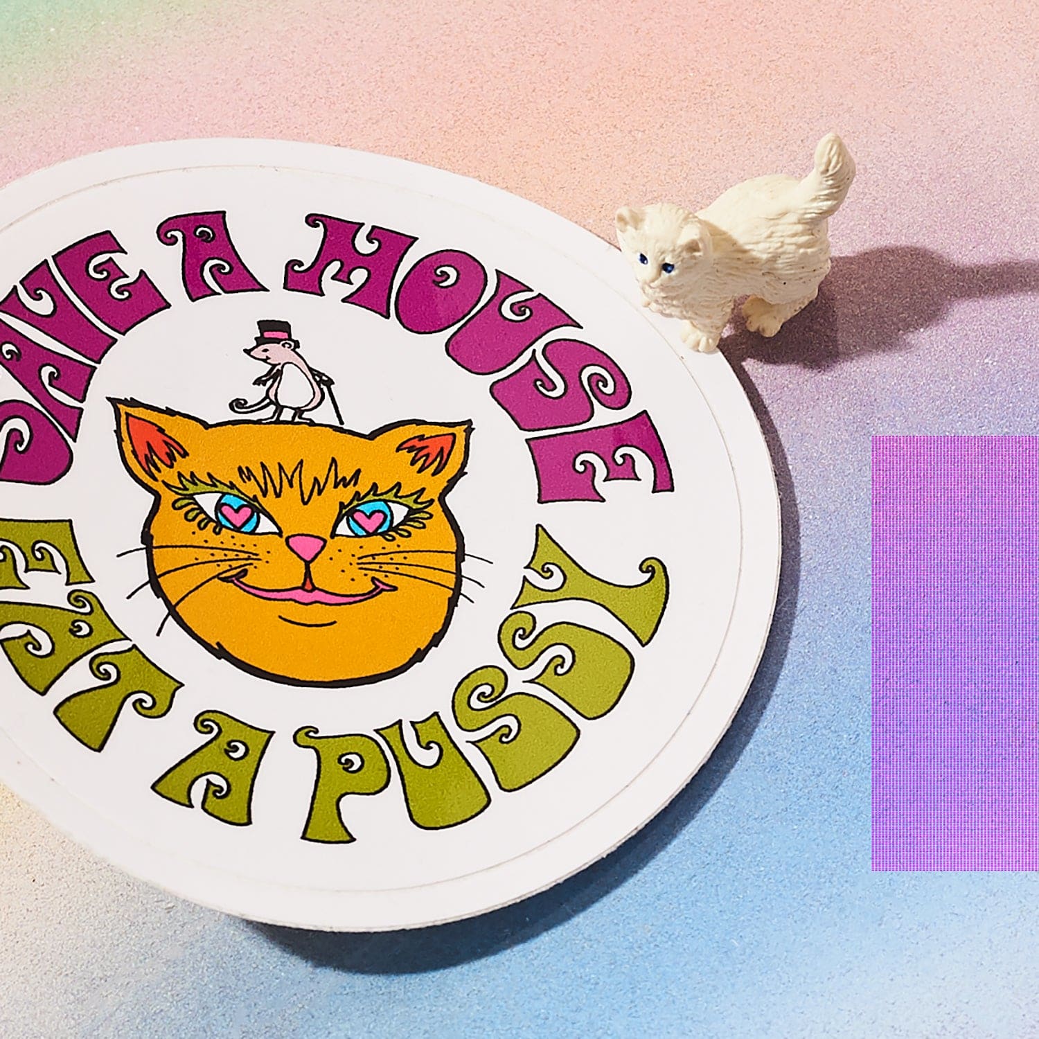 Save a Mouse Sticker 60s - Accessory - Cat - Illustration -