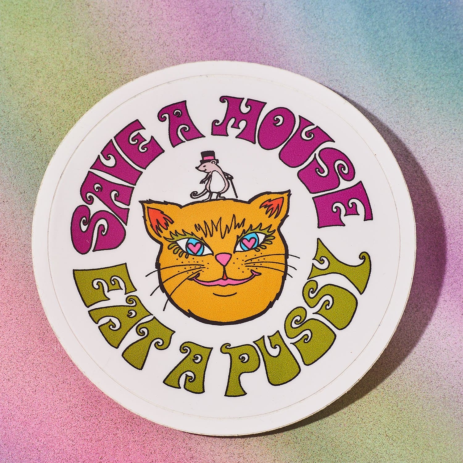 Save a Mouse Sticker 60s - Accessory - Cat - Illustration -