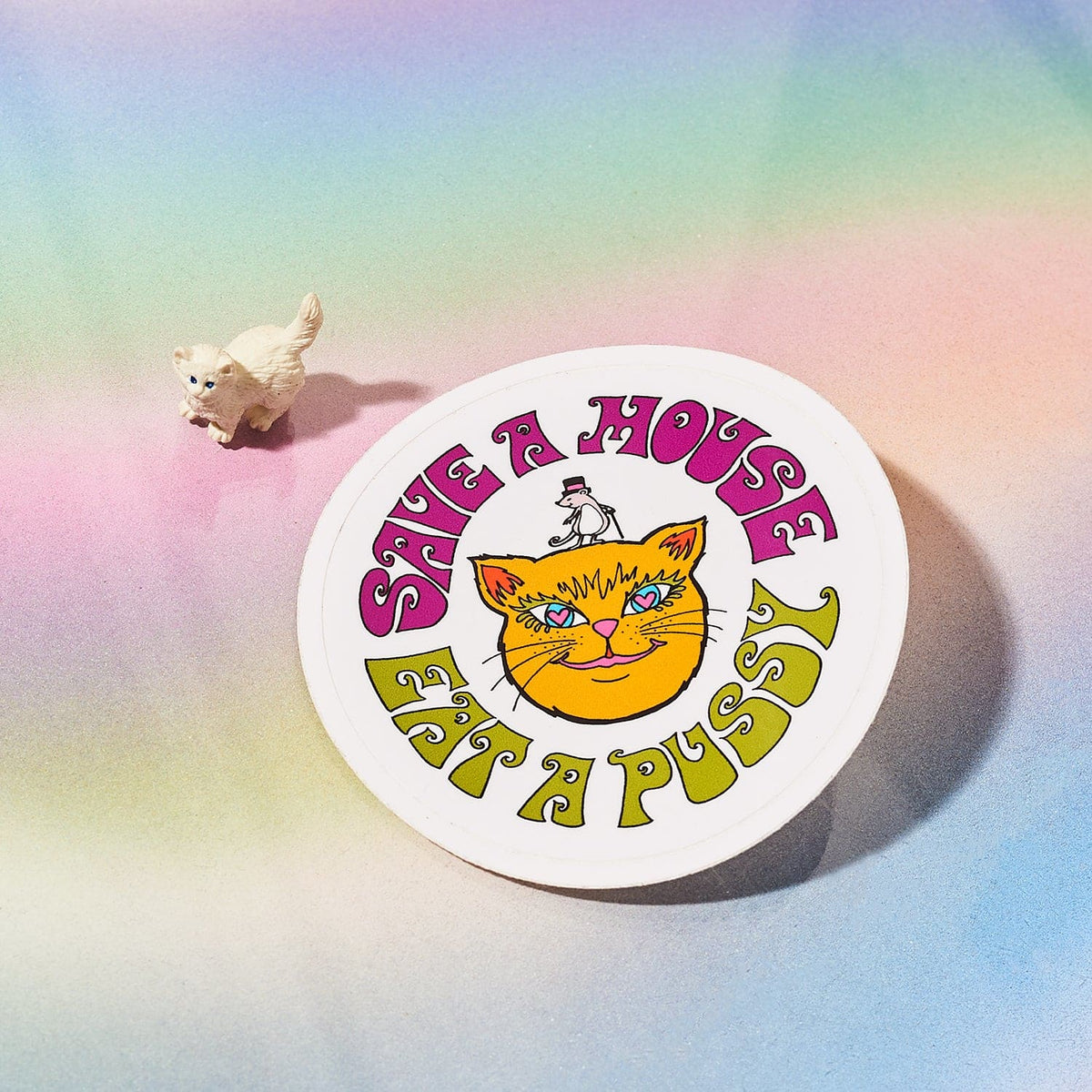 Save a Mouse Sticker 60s - Accessory - Cat - Illustration -