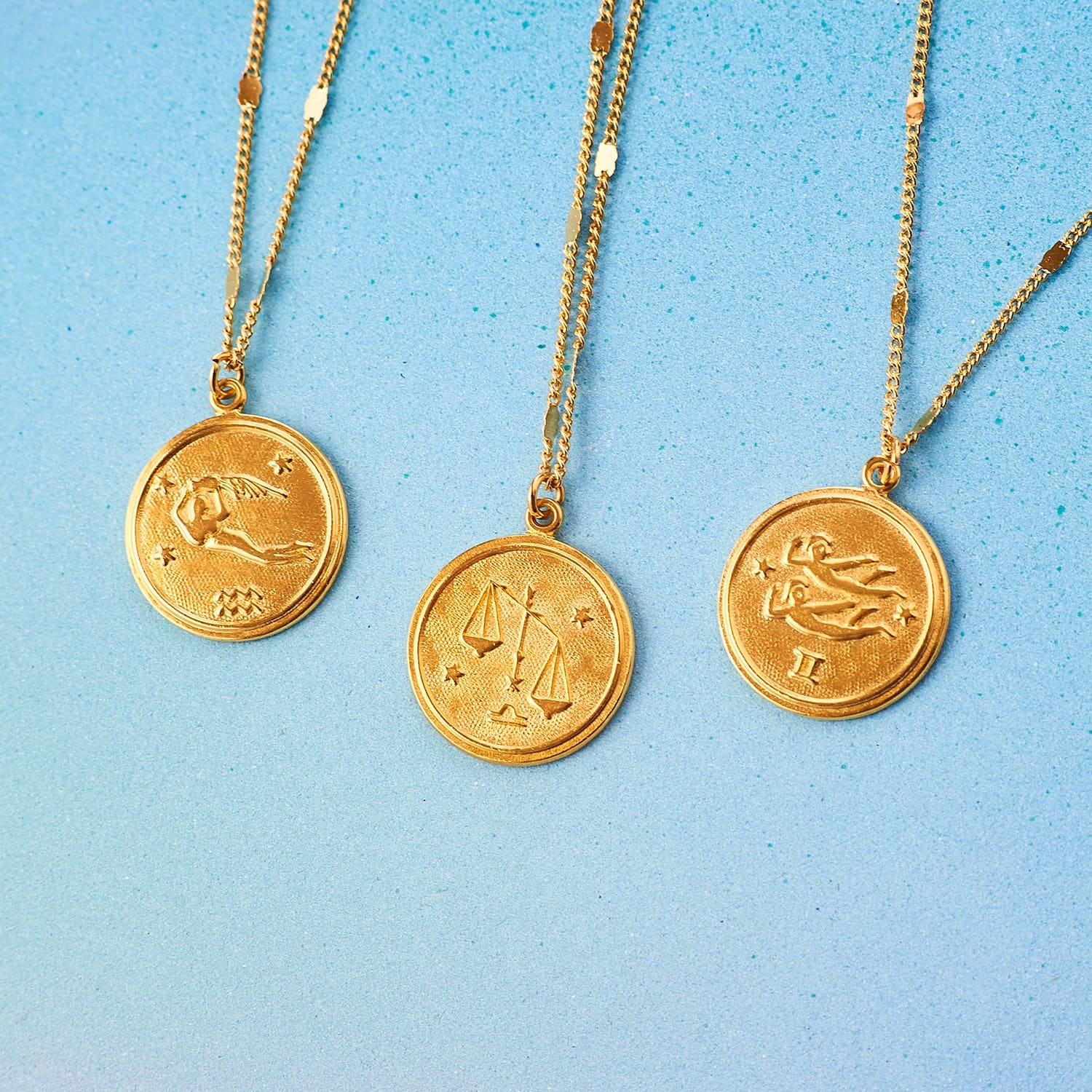 Zodiac Medallion Necklace Aquarius - Aries - Astrology