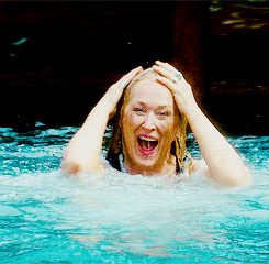 Meryl Streep swimming