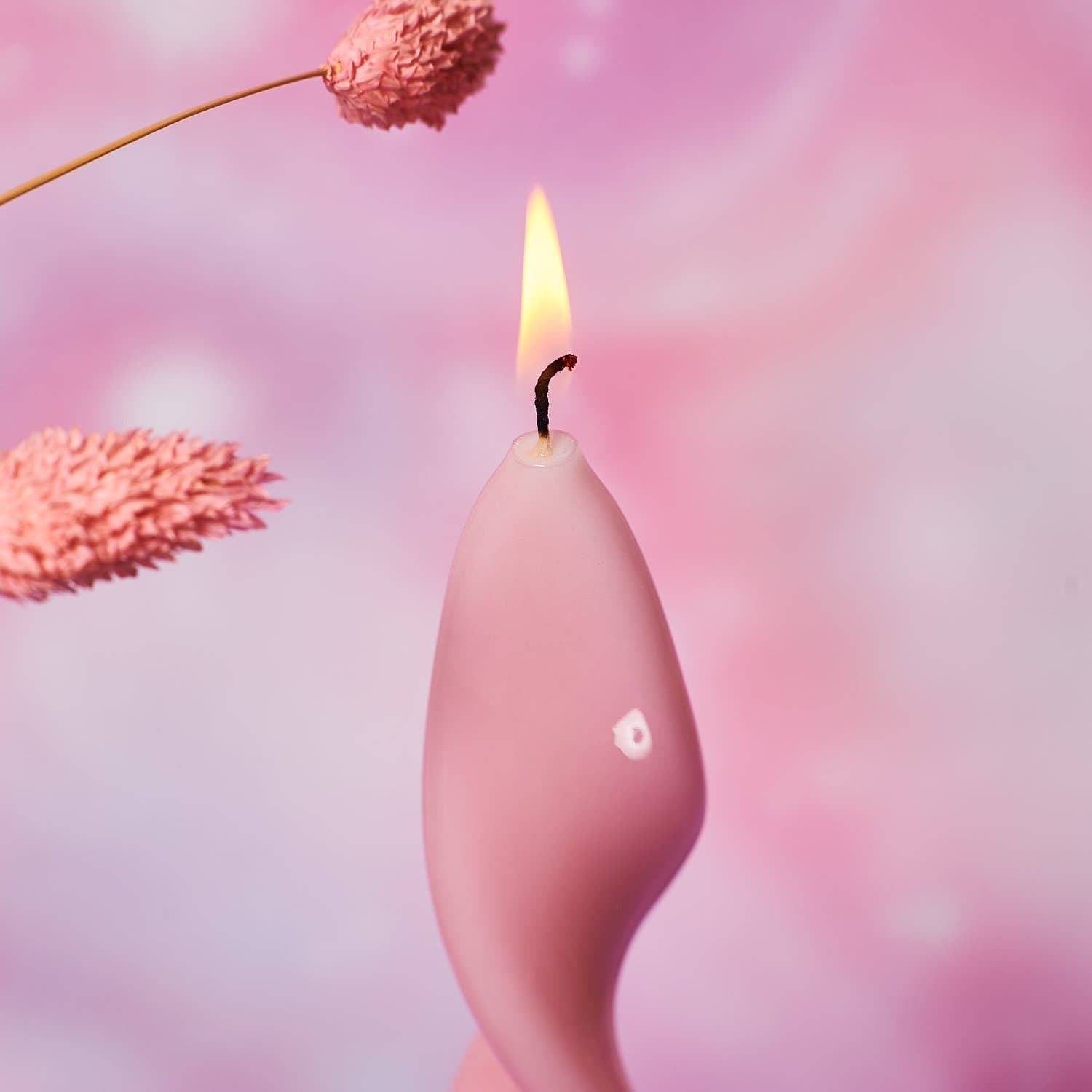 pink double helix taper candle, trend alert quirky taper candles