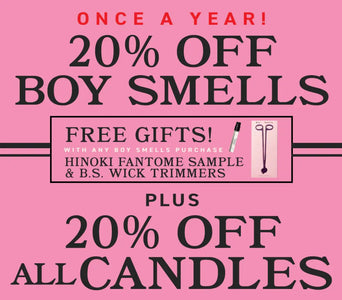 Boy Smells 20% OFF Annual Sale (Plus all candles!)