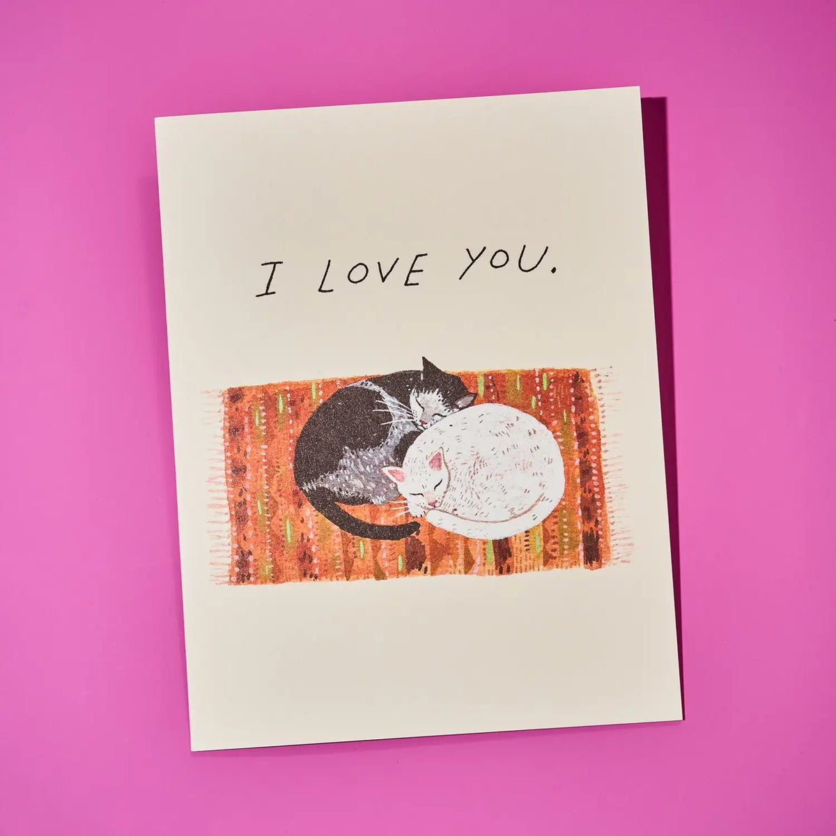 I Love you Cat Cuddle Greeting Card by Red Cap Cards