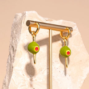 Make It Dirty Olive Hoop Earrings