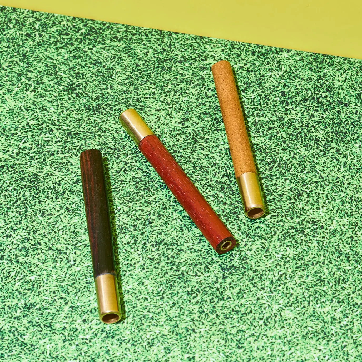 Wooden one Hitter - Assorted Colors Pipe | Wood & Brass