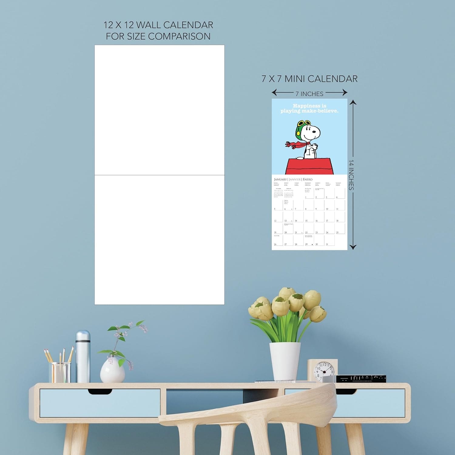 2025 Mini Calendar - Peanuts Snoopy Happiness Is...