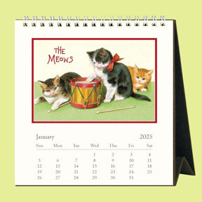 2025 Monthly Desk Calendar - Vintage Cats Calendar