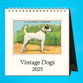 2025 Monthly Desk Calendar - Vintage Dogs Calendar