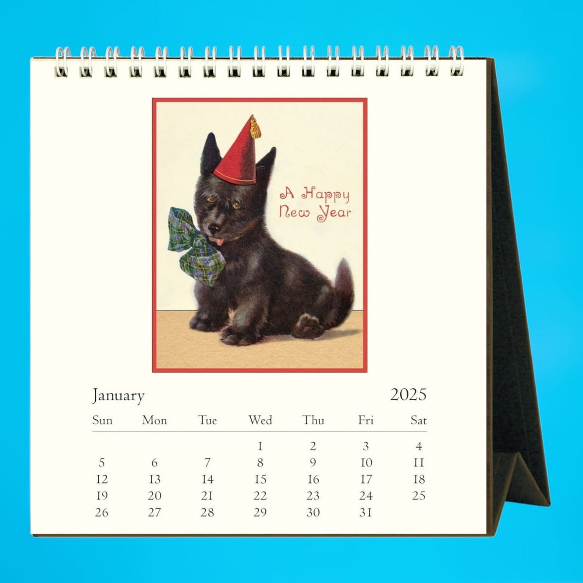 2025 Monthly Desk Calendar - Vintage Dogs Calendar