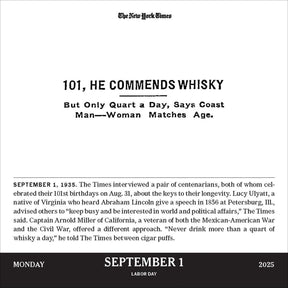 2025 Page a Day Desk Calendar - New York Times Headlines