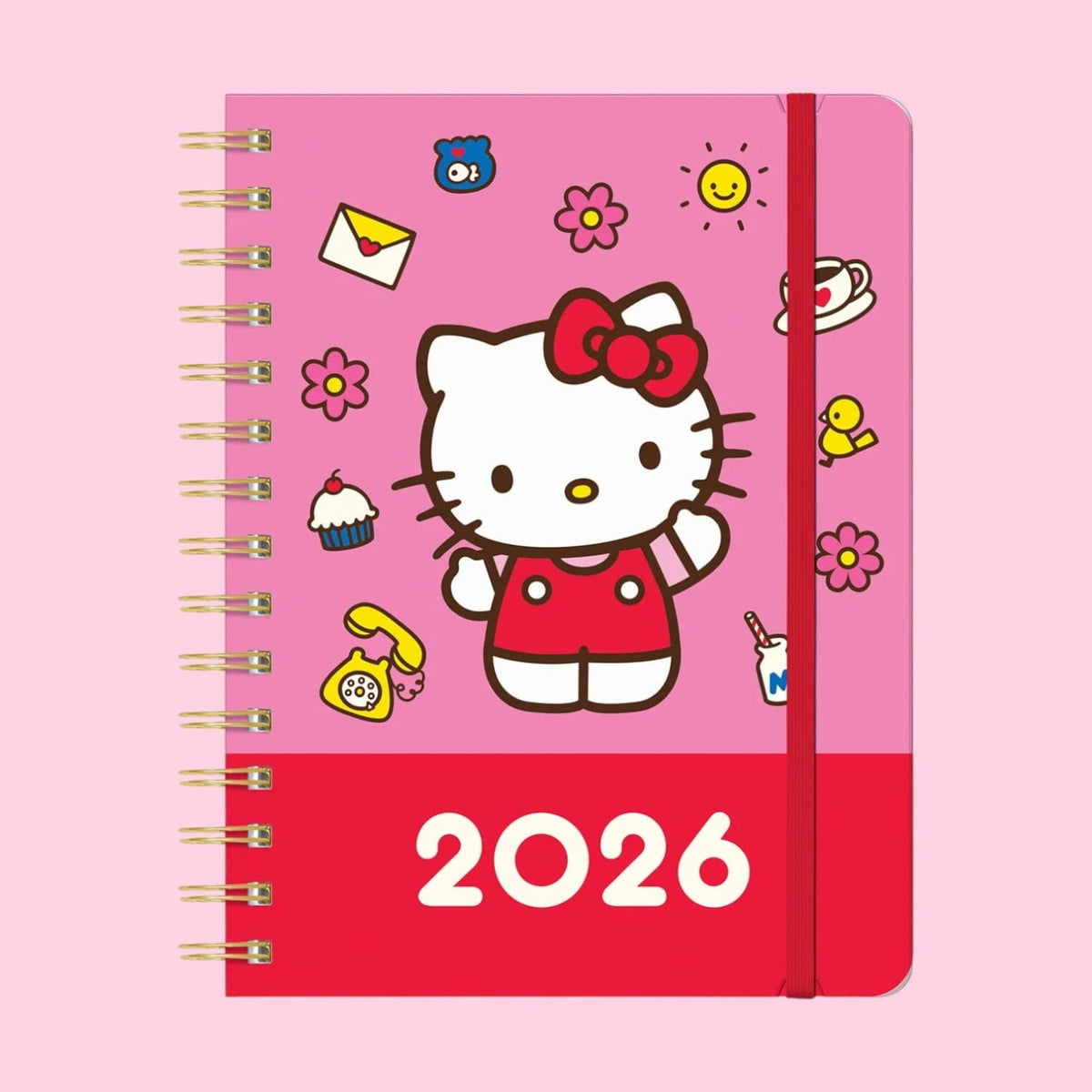 2026 Hello Kitty Playful Pink Compact Planner Calendar