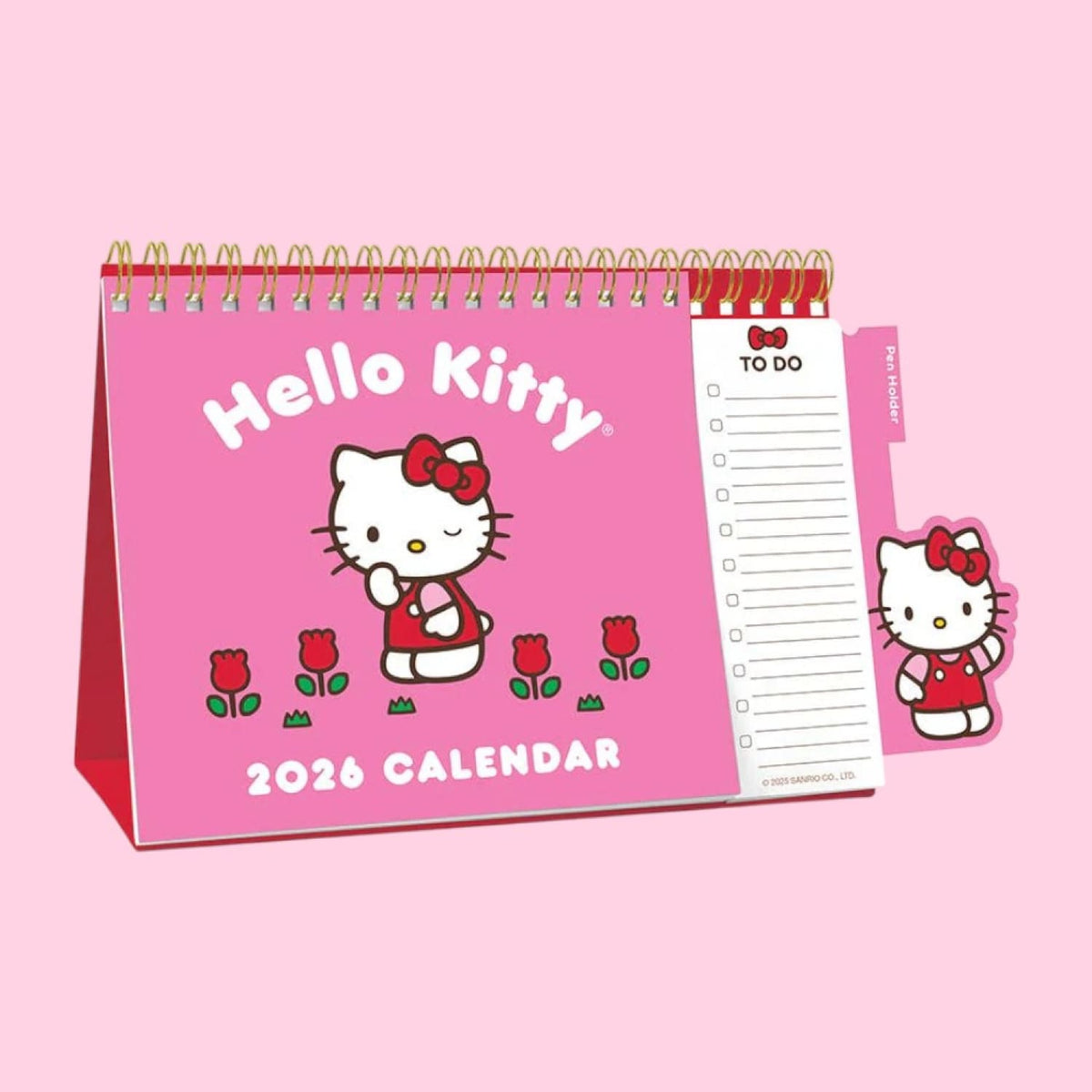 2026 Hello Kitty Playful Pink Standing Desk Calendar