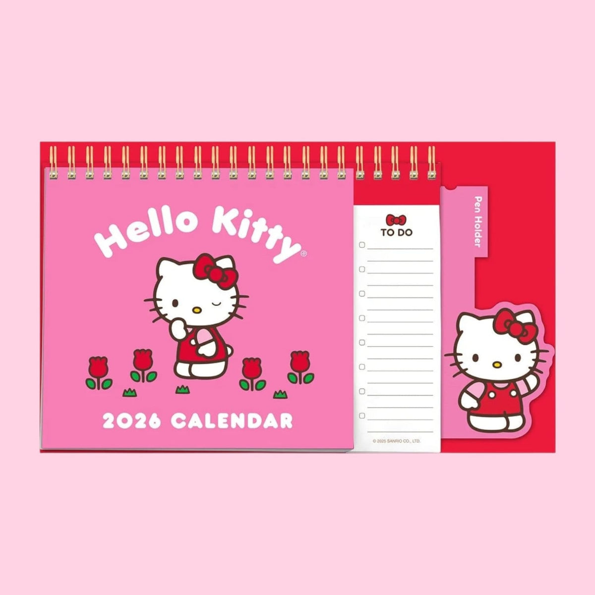 2026 Hello Kitty Playful Pink Standing Desk Calendar