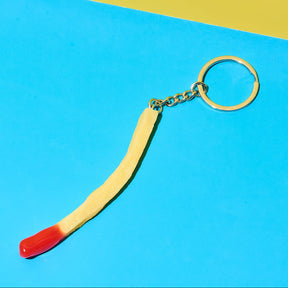 French Fry in Ketchup Keychain
