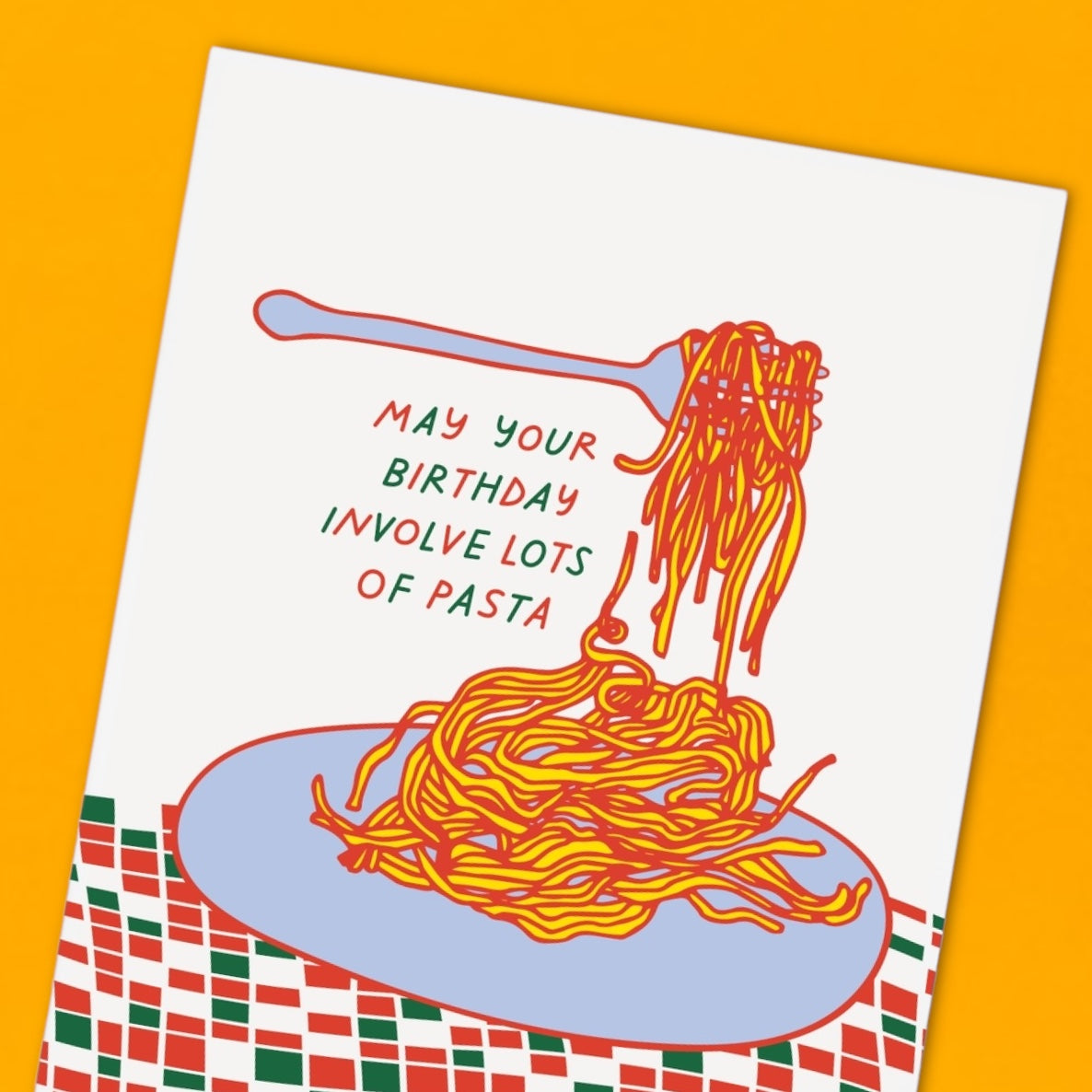 Pasta Happy Birthday Greeting Card