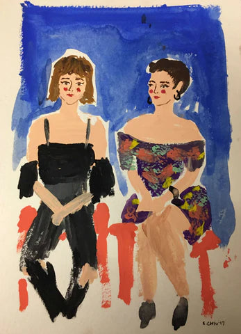 Ping Hatta Portrait of Emma Kadar-Penner and Mary Meyer of Friends NYC