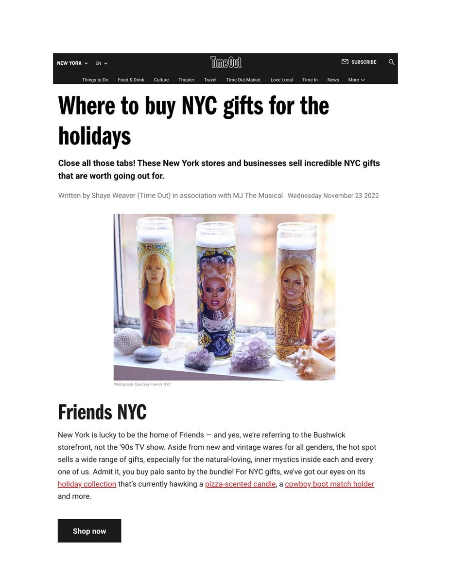Friends NYC in Time out where to buy gifts for the holidays in NYC