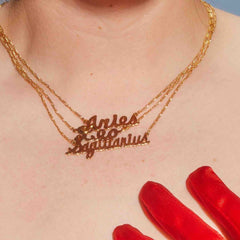 Gifts for Aries - Zodiac Sign Nameplate Necklace