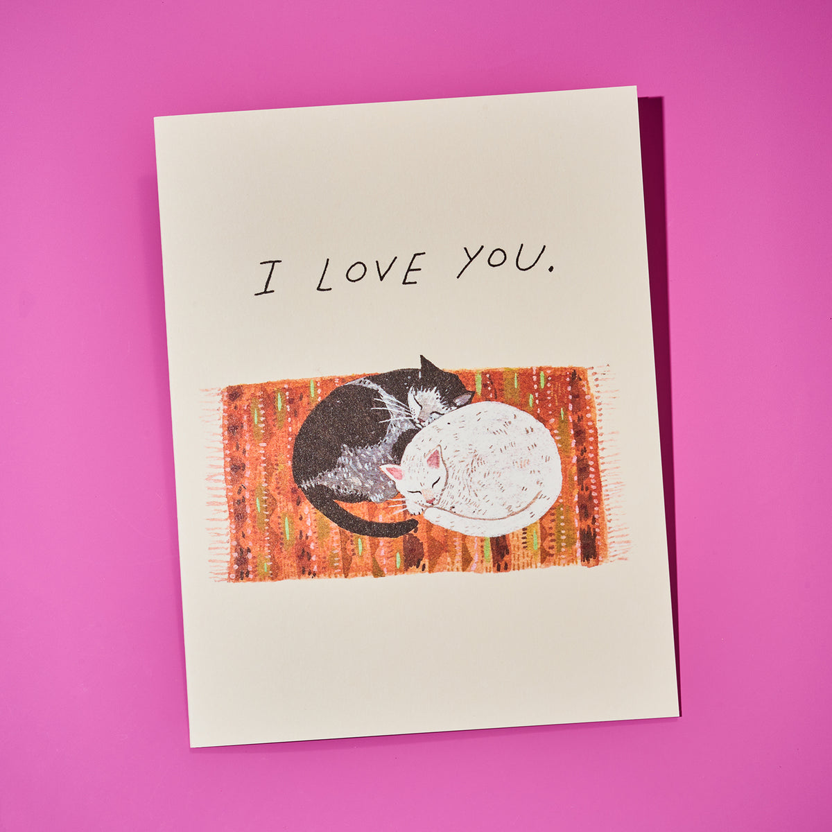 I Love You Cat Cuddle Greeting Card