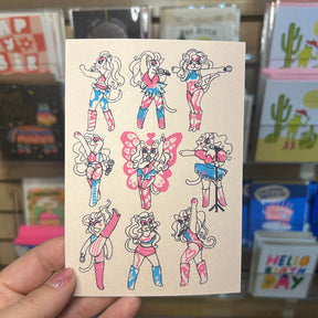 Hand Silkscreen Postcard - Chappell Cat