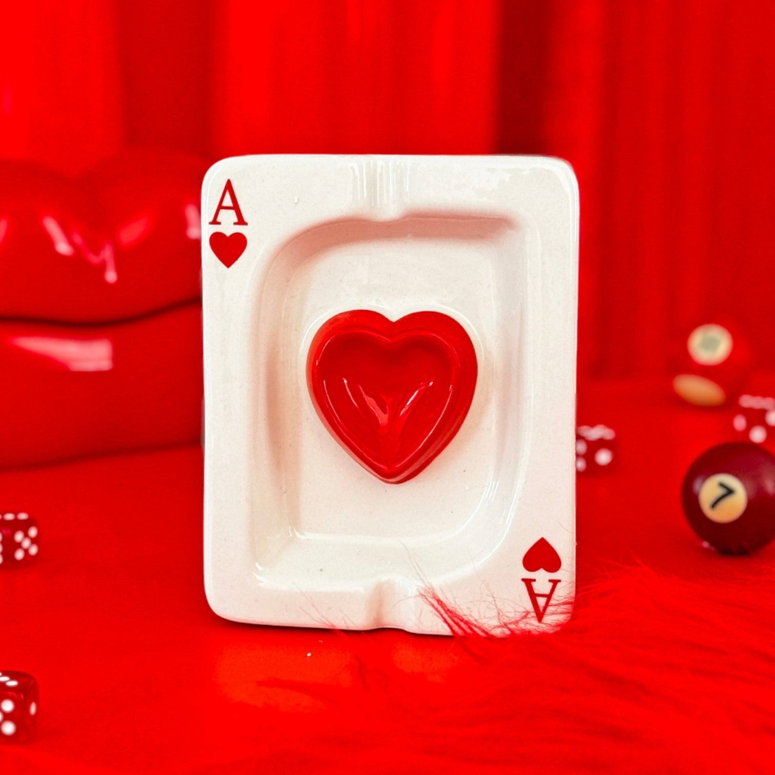 Ace of Hearts Ash Tray | Valentine’s Day Ceramic Ashtray