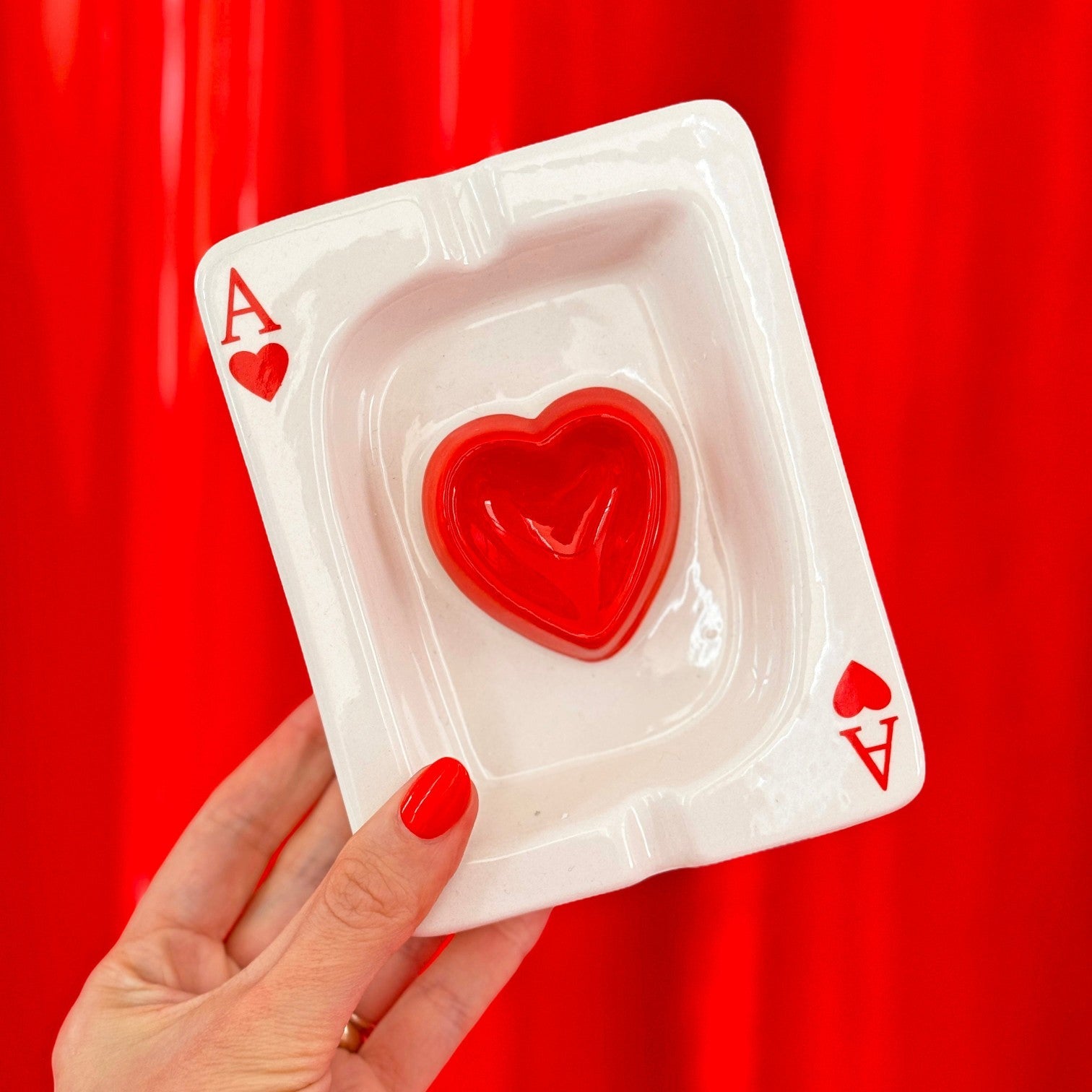 Ace of Hearts Ash Tray | Valentine’s Day Ceramic Ashtray