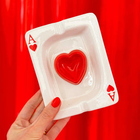 Ace of Hearts Ash Tray | Valentine’s Day Ceramic Ashtray
