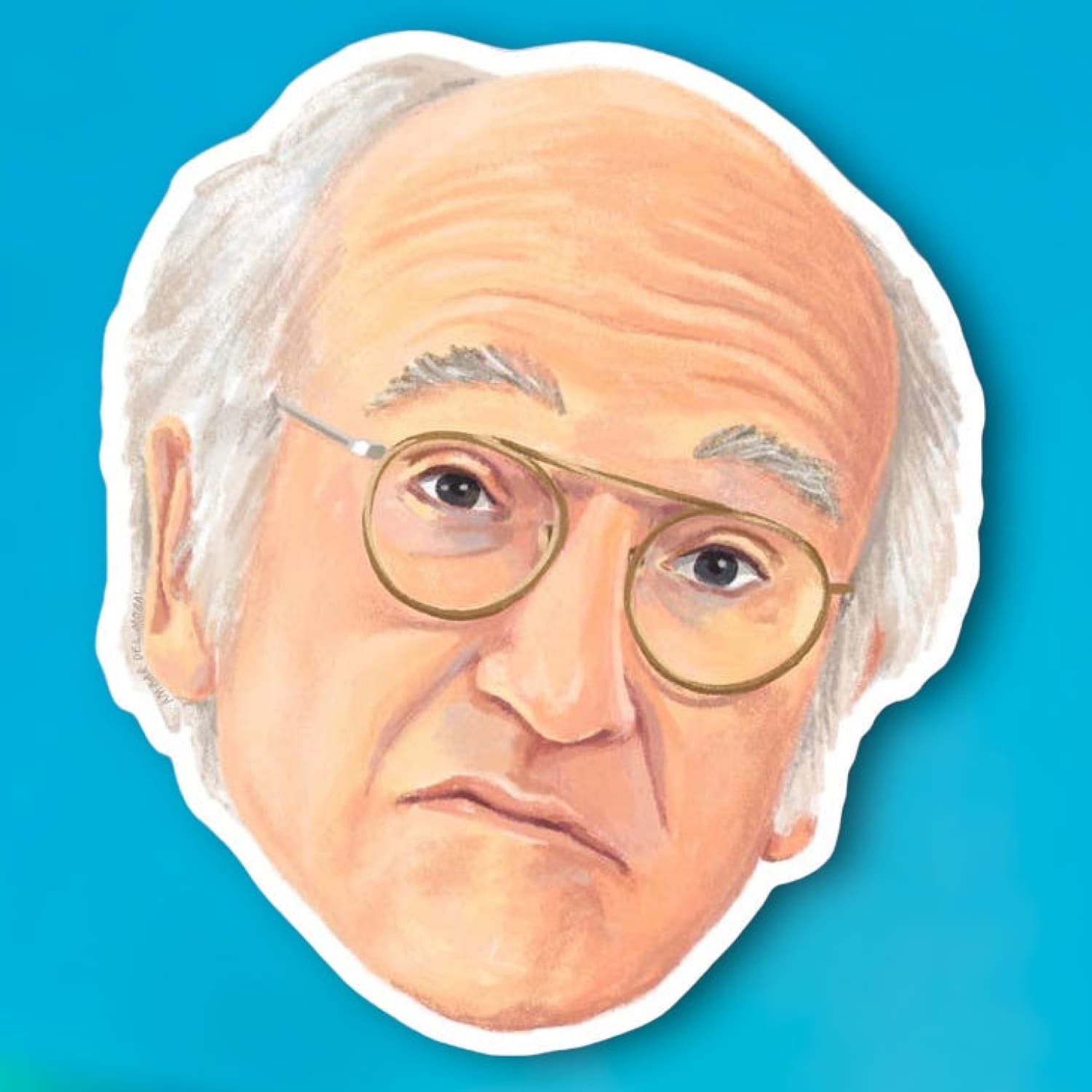 Larry David Face Vinyl Sticker | Friends NYC Brooklyn, NY