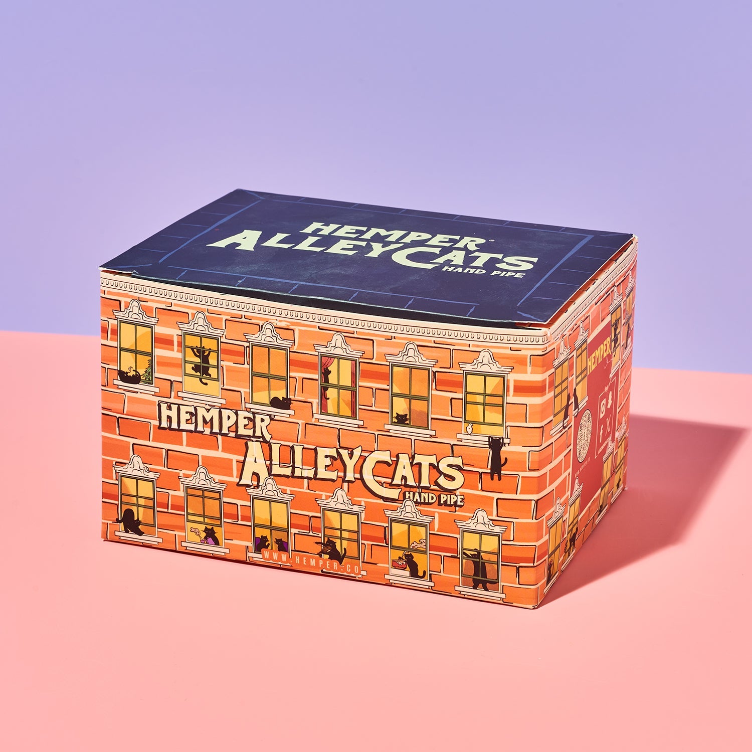 Alley Cats Hand Pipe | Cute Translucent Grey Cat Glass