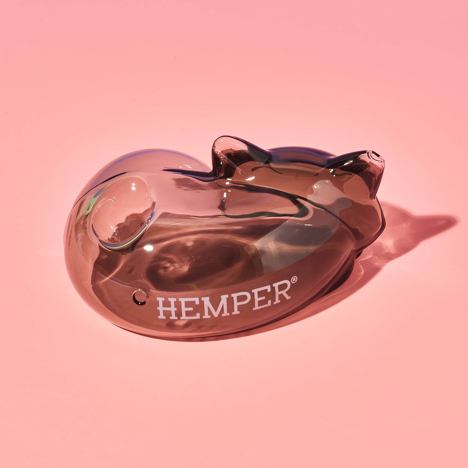 Alley Cats Hand Pipe | Cute Translucent Grey Cat Glass