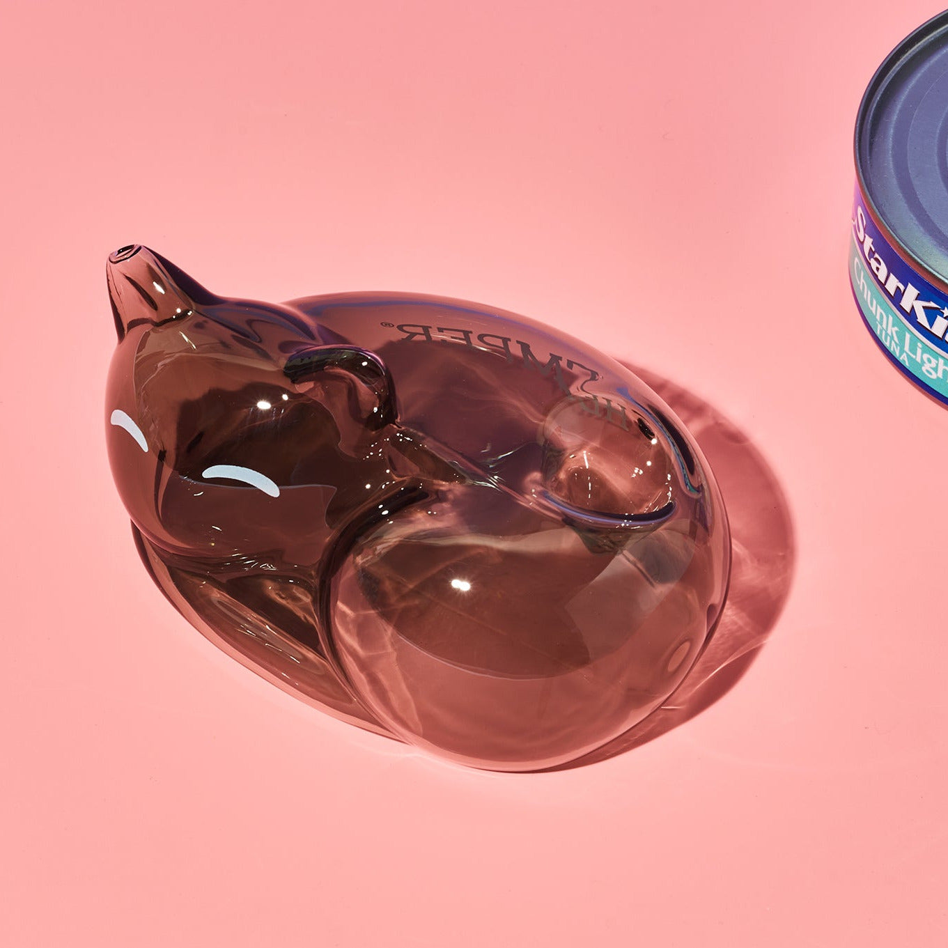 Alley Cats Hand Pipe | Cute Translucent Grey Cat Glass