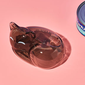 Alley Cats Hand Pipe | Cute Translucent Grey Cat Glass