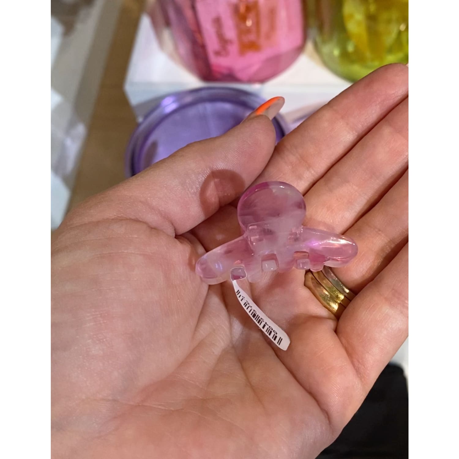 Baby Claw Clip - Marble Pink Baby Pink - Barbiecore - Hair
